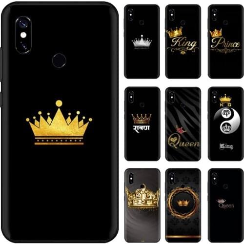 Couple Golden King Queen Phone Case For Xiaomi Redmi note 4 4X 8T 9 9s 10 K20 K30 cc9 9t pro lite max