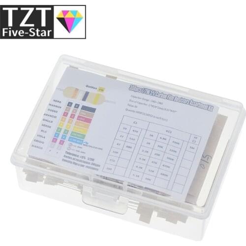 Hot Sale 300pcs 30value Rang 10ohm-1Mohm 1/2W 5% Carbon Film Metal Resistors Assortment Kit Set NEW 30 Values Resistor