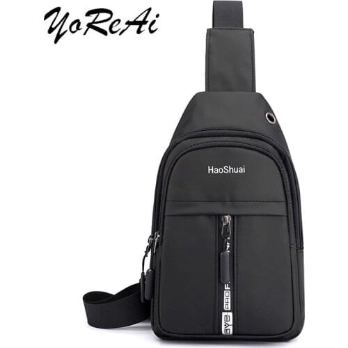 Men Pouch Canvas Chest Cycle Sling Pack Casual Male Satchel Shoulder Bag Day Packs USB Charging Mens Phone Packs Crossbody Bags
