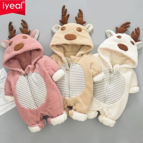 IYEAL Christmas Baby Boy Clothes Newborn Baby Girl Warm Rompers Infant Outerwear The New Year Gifts Childrens Clothing Jumpsuit