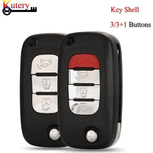 Kutery 10pcs/Lot Folding Car Key Shell For Mercedes Benz 3/4 Buttons Key Case Fob With Uncut Blade