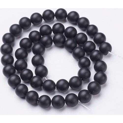 LUOMAN XIARI Natural Polish Black Round crystal Stone Beads For DIY Jewelry Bracelet Material 3/4/6/8/10 / 12/14mm 156.5'' Wire