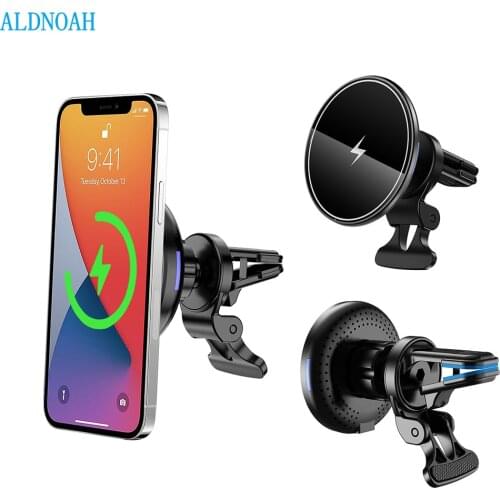 ALDNOAH 15W/10W/7.5WMagnetic Car Wireless Charger Mount for iphone 12 Xiaomi Huawei Samsung Universal Fast Charging Phone Holder