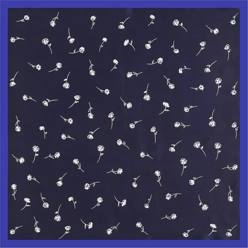 MENGLINXI 60cm*60cm 2021 New Fashion Luxury Brand Twill Women Silk Scarf Solid Print Small Square Scarves Hijab Headband