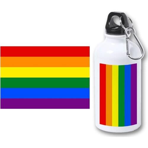 MERCHANDMANIA BIDON METALICO 400ML flag DIA Pride GAY bottle metal travel sport picnic fishing hunting custom