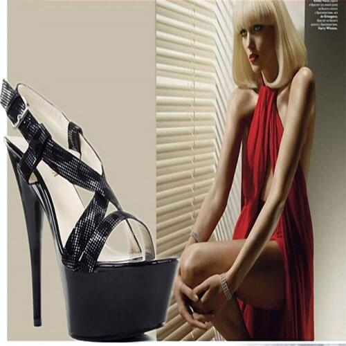 Fashionable PU material, 15 cm, high heels, lacquer summer platform, floral decoration, sandals