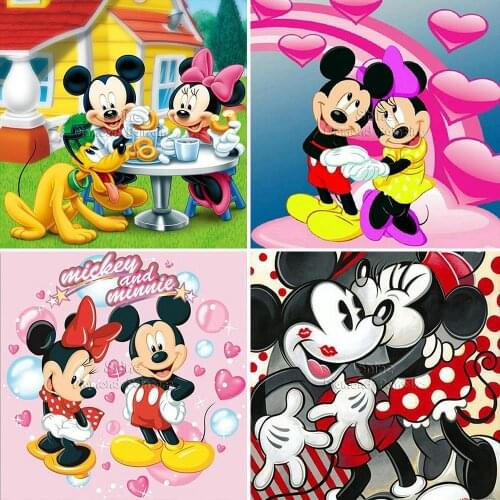 Cartoon 5D DIY Diamond Painting Disney Mickey Couple Animal Mosaic Set Children Art Full Square Round Embroidery Home Decor Gift