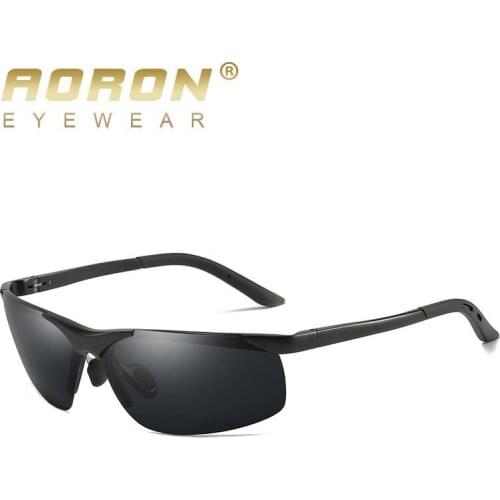 AORON Brand Designer Aluminum Magnesium Polarized Lens Men Sunglasses Mirror Sun glasses Male Eyewear For Men gafas