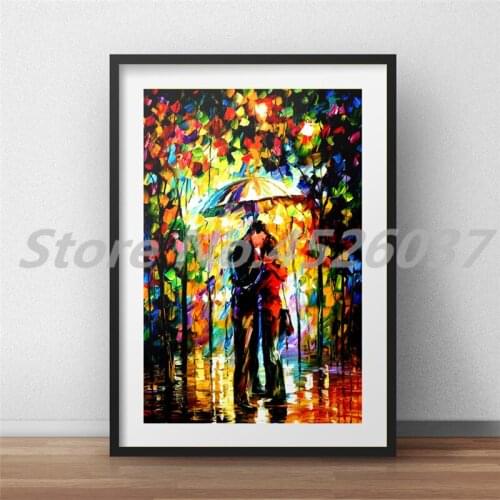 Kiss In The Park Wall Art Canvas Poster And Print Canvas Painting Decorative Picture For Office Living Room Home Decor Artwork