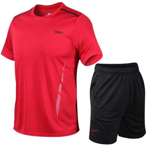 New Summer Leisure Sports Suit MenS Summer Korean Fashion Short Sleeve Two Piece Boys' Fast Dry And Breathable Sportswear