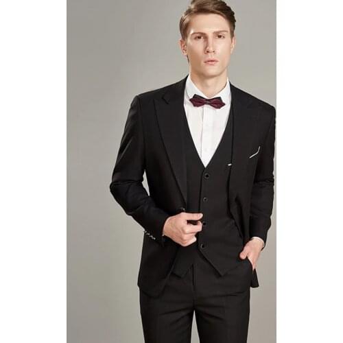 New Costume Homme Popular Clothing Luxury Party Stage Mens Suit Groomsmen Regular Fit Tuxedo 3 Peice Set Jacket+Trousers+Vest