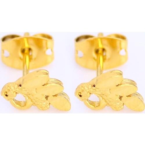 New Popular Mini Earrings Gold Color Copper Earrings High Quality Jewelry Womens Gift Free Shipping