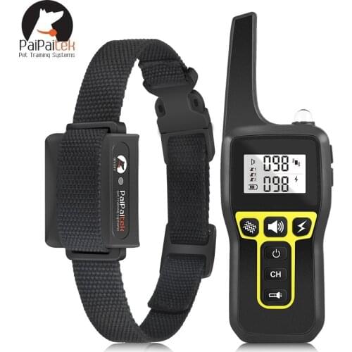 Pet Training Collar Anti Bark Shock for Dogs, 1100Yd Beep Vibration Shock 3 Mode with Remote Rechargeable Waterproof Receiver