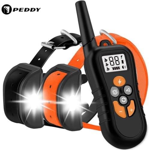 Dog Training Collar for 2 Dogs Waterproof Rechargeable Shock sound Vibration Anti-Bark 800m Remote Control for multiple Size dog