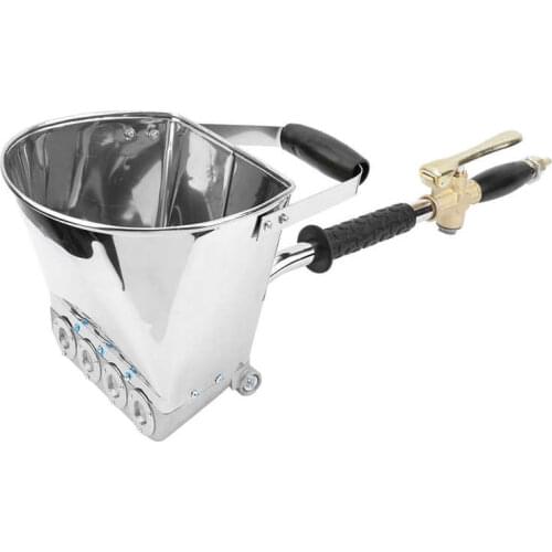 Spray Gun Stainless Steel+Copper Walls Cement Mortar Sprayer Stucco Shovel Sprayer Gun Hopper Bucket Gypsum Gun Tool