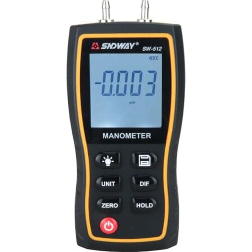 SNDWAY Portable LCD Display Digital Differential Manometer Air pressure Gauges Meter