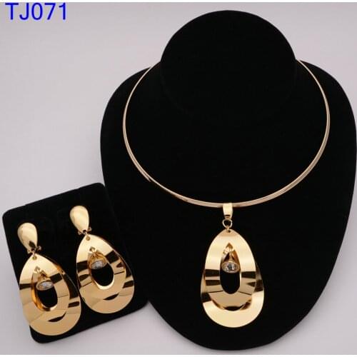 Crystal Bridal Jewelry Sets Silver Plated Wedding Necklace Earrings African Beads Jewelry Sets Accessories