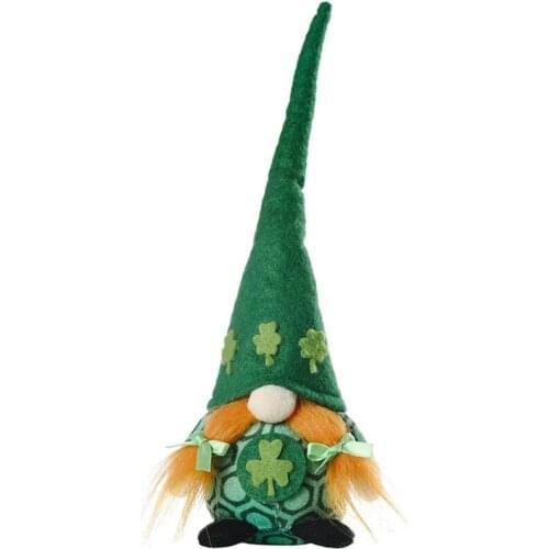 Irish Festiva Day Gnome Leprechaun Shamrock Handmade Swedish Tomte Plush Doll