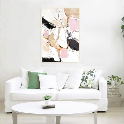 Modern Abstract Beautiful Colorful pink Canvas Painting Wall Art for living room Nordic Print Scandinavian Decoration Picture