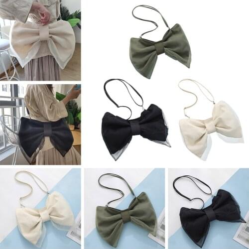 Bowknot Crossbody Bag Shoulder Bag Ladies Purse Tote Handbags for Shopping Dark Green