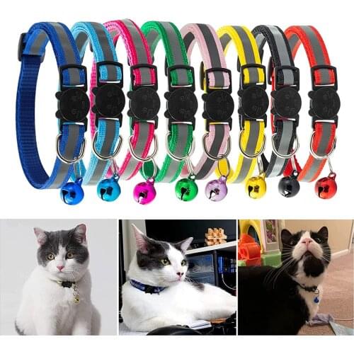 Reflective Cat Collars Kitten Collar with Bell and Safety Quick Release Buckle Breakaway Adjustable,Ideal for Pet Supplies
