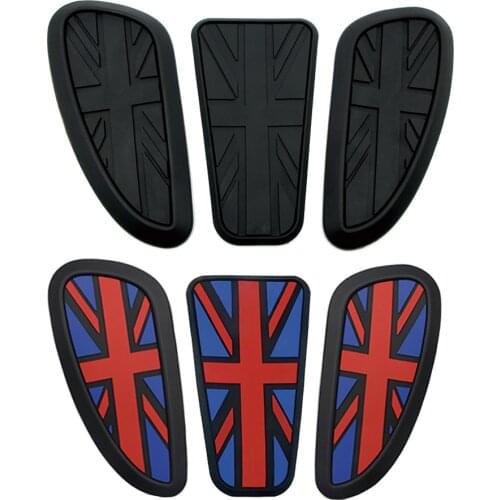 1 Pair Universal Motorcycle Protector Side Tank Pad Sticker 3D Retro Motorcycle Cafe Racer Rubber Sticker Decor For Harley Honda