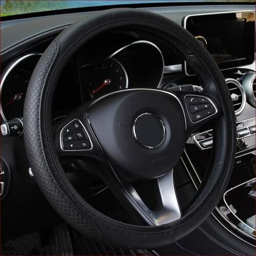 Universal Car Steering Wheel Cover Skidproof Auto Steering- Wheel Cover Leather Anti-Slip Embossing Car-styling