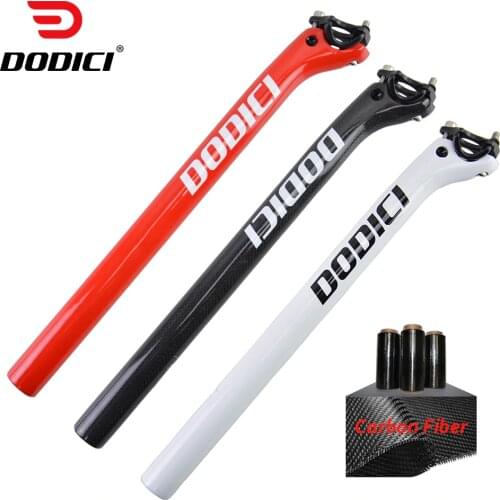DODICI Bicycle Seatpost Seat Posts Carbon Seatpost Road Mtb 3K Gloss Red White Black Seatpost Offset 25mm Seat post