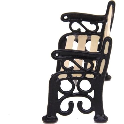 1/24 Dollhouse Miniature Garden Patio Furniture Park Bench