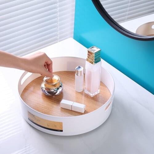 1Pc Creative Multifunctional Rotating Shelf Non-slip Desktop Display Tray Cosmetic Bedroom Finishing Storage Box