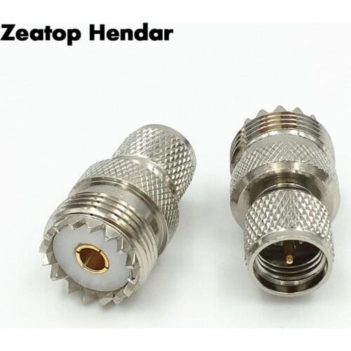 1Pcs UHF SO239 Female Jack to Mini UHF Male Plug Connector Straight F/M 50Ohm High Quality Adapter Converter