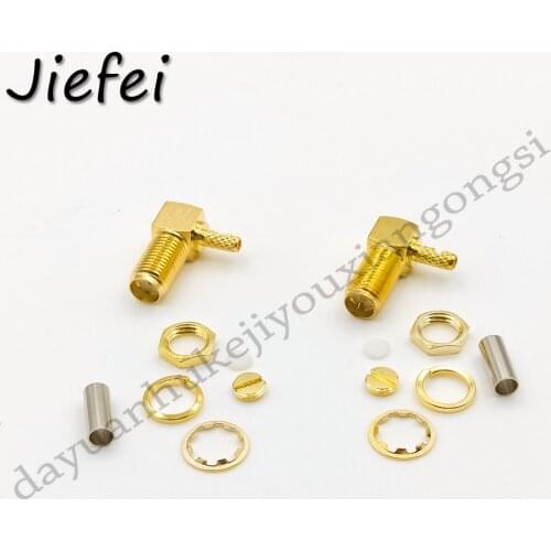 30-300 PCS SMA Female Plug 90 Degree Crimp RG174 RG316 LMR100 Cable Right Angle RF Coaxial Connector