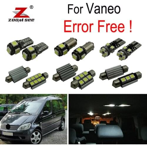 17pcs LED License plate lamp for Mercedes Vaneo LED interior dome Lights + Parking bulb + Side marker kit (2002-2005)