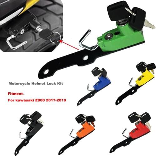 2017-2019 Z900 Helmet Lock wits Key For KAWASAKI Z 900 17 2018 2019 Six color Anti-thief Security Padlock Motorcycle Accessories