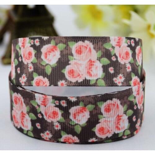 22mm 25mm 38mm 75mm Flowers Cartoon Printed grosgrain ribbon party decoration sewing supplies 10 Yards X-00227