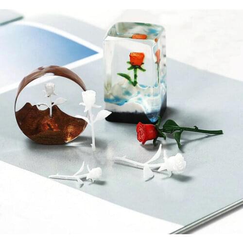 3D Rose Stuff for Epoxy Resin Mini Flower Micro Landscape Handmade Craft Tools Charms Jewelry Decor DIY Pendant Making Filling