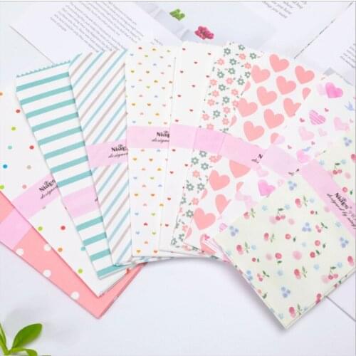 5Pcs envelopes Romantic cartoon pattern envelope bag wedding 6 styles mixed office for school 19.5*9CM