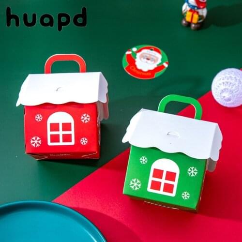 5pcs Christmas Candy Box Bag Santa Gift Box DIY Biscuit Packaging Bag Merry Christmas Party Decoration New Year Childrens Gift