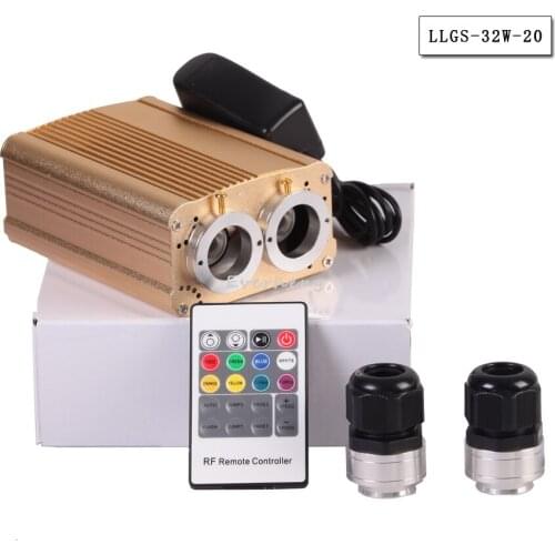 Free shipping RGB color 32w led fiber optic light engine with dual port 20mm lighting decoration