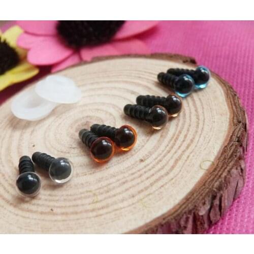 150pcs/lot--- 6mm clear/red/blue/brown/green color plastic safety toy eyes with hard washer---you can choose size