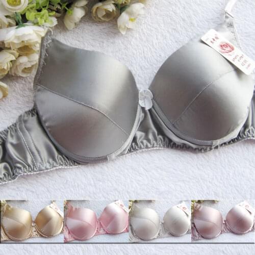 Plus size bra silk bra comfortable wireless womens push up underwear mm bra