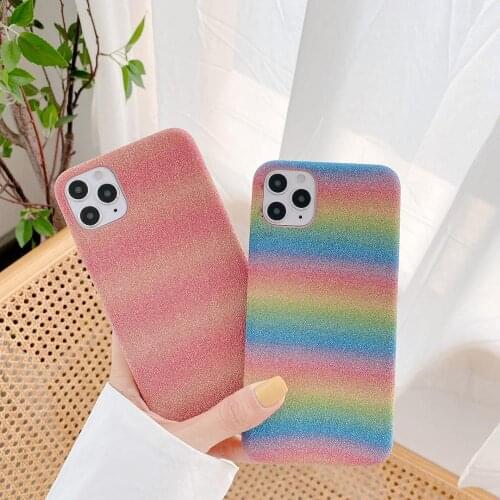 INS BlingBling Glitter Phone Case For iPhone 11 Pro Max Rainbow Flash Drilling Cover Fro iPhone 6 6s 7 8 Plus X Xs Max XR Case