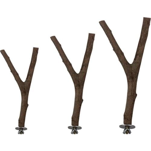 Pet Parrot Bird Standing Stick Wood Pole Bird Cockatiel Parakeet Perches Bite Claw Grinding Toy Bird Cage Accessories