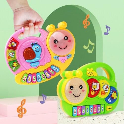 2 Types Kids Musical Instrument Toy Multifunctional Electronic Piano Cartoon Drum Animal Sound Educational Toy for Children Gift