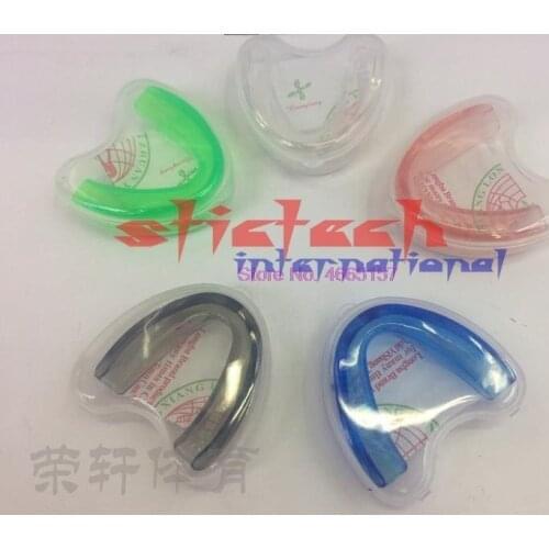 By dhl or ems 500pcs Strapless Moughguard Adult Mouthguard Red Double Mouthguard