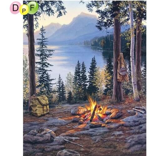 DPF DIY The wild fire 5D square diamond painting cross stitch home decor wall painting diamond embroidery crafts diamond mosaic