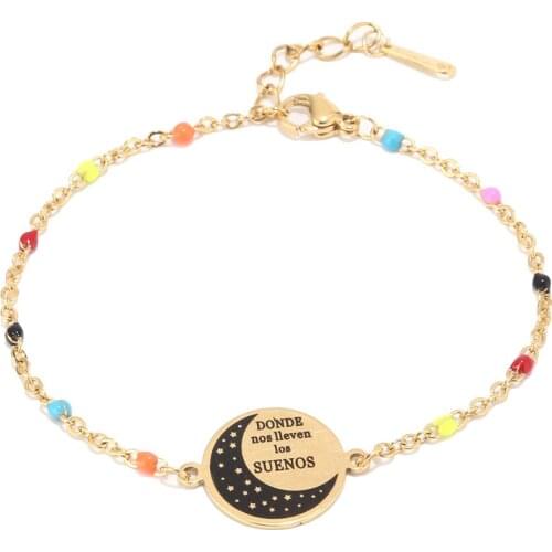 Crazy Feng Elegant Chain Bracelet Silver Color Beads Stars key Lucky Charm Bracelet For Women Snake Link Chain Bracelet Gift