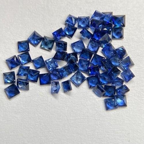 A Quality Princess Cut 2.2X2.2mm 100% Thailand Natural Original Royal Blue Square Sapphire Price Per Carat
