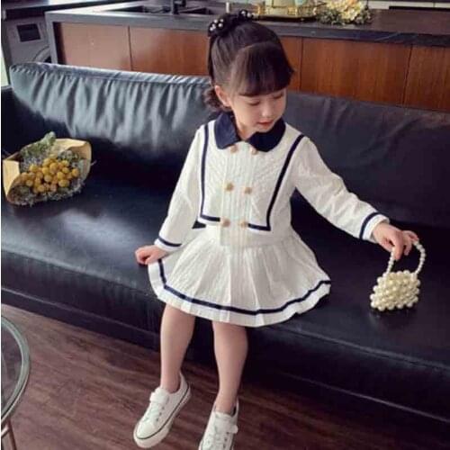 Cultiseed Baby Girls Preppy Style Long Sleeve Coat Top+Pleated Dress 2pc Sets Clothing Children Kids Birthday Party Formal Gowns