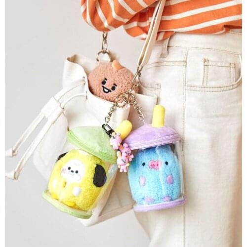 Kpop Plush bubble tea toys Milk tea cup plush pendant doll cartoon funny plush keychain bag decoration gift for girl friend